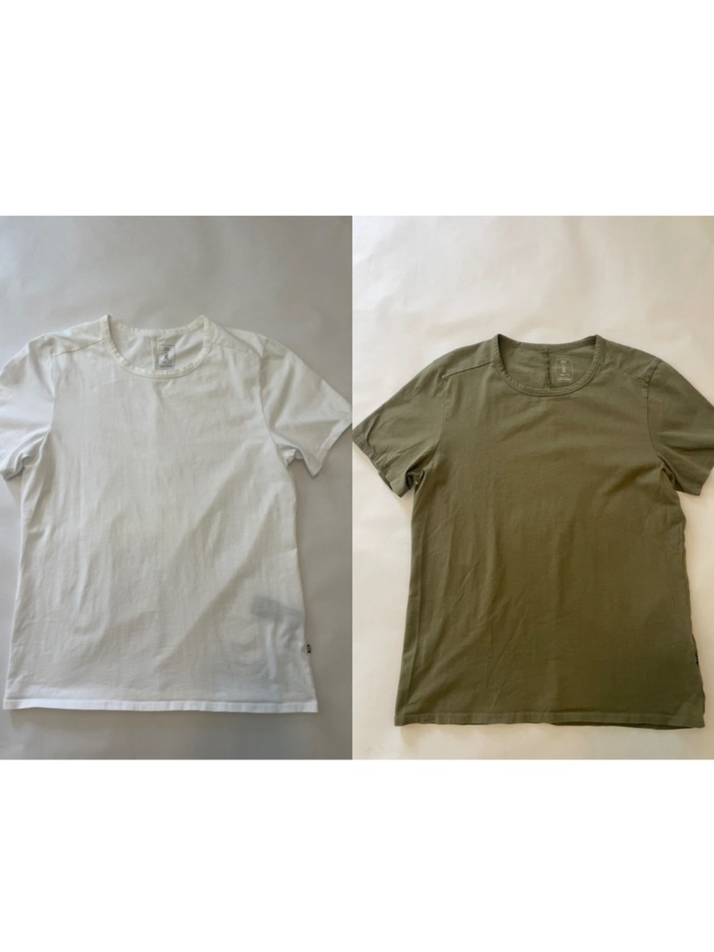 2 On Cloud Organic Cotton Crew Neck Running T Shirts White + Green, Mens XL